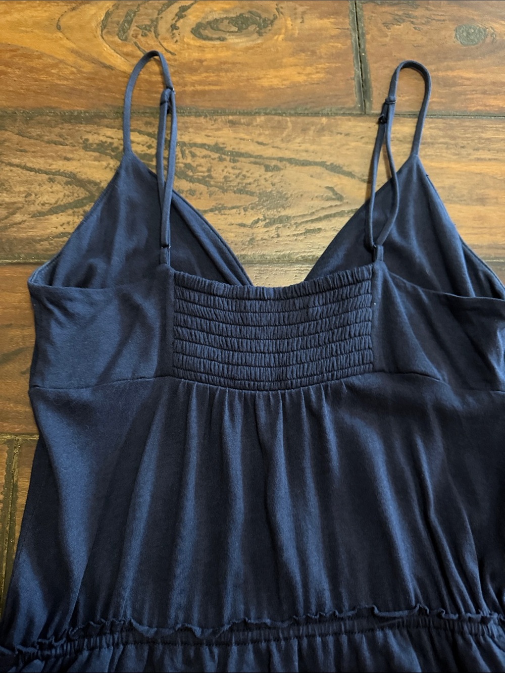 American Eagle Outfitters Navy Blue Tiered Spaghetti Strap Dress - Picture 6 of 6